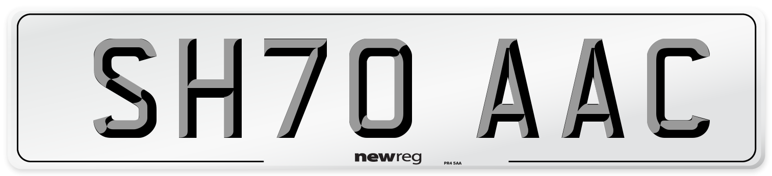 SH70 AAC Number Plate from New Reg